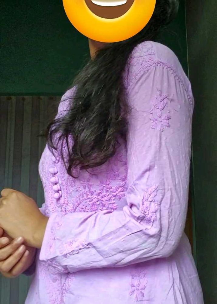 Lavender Chikankari Kurta
