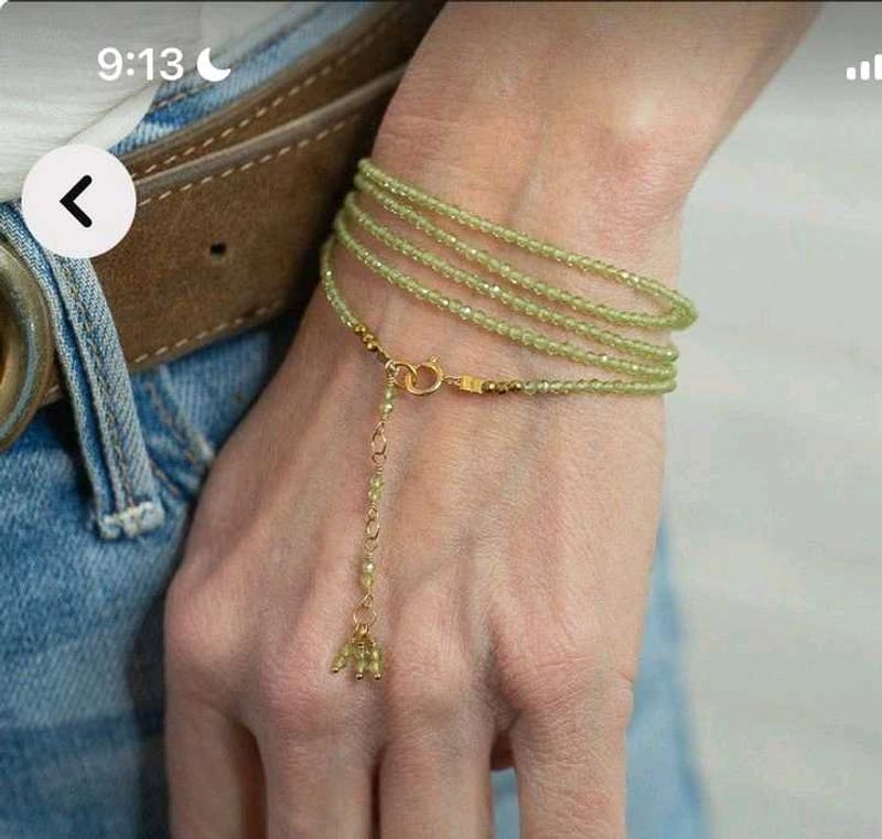 Green Beaded Wrap Bracelet💚