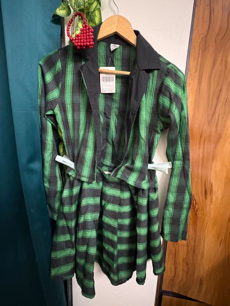 Green Checkered Co-ord Dress
