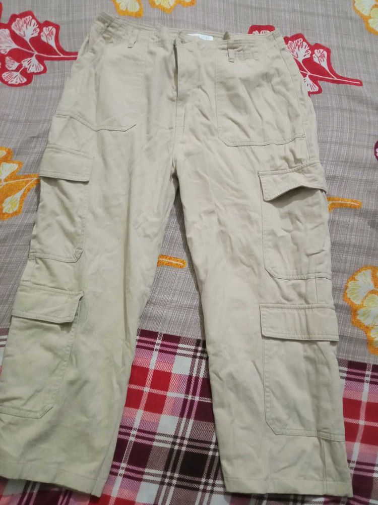 Baggy Beige Cargo Pants/Jorts Brand New