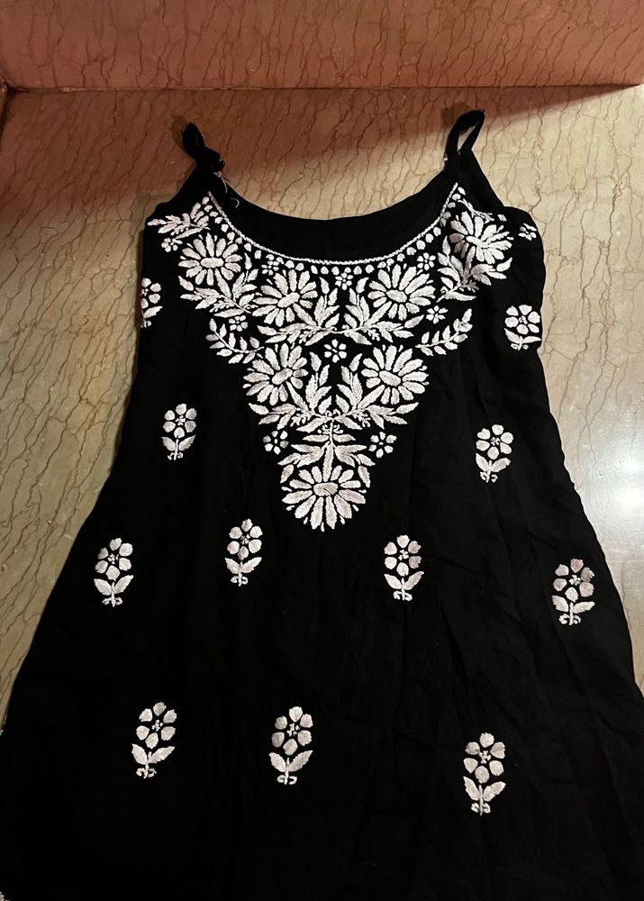Black Chikankari Kurti