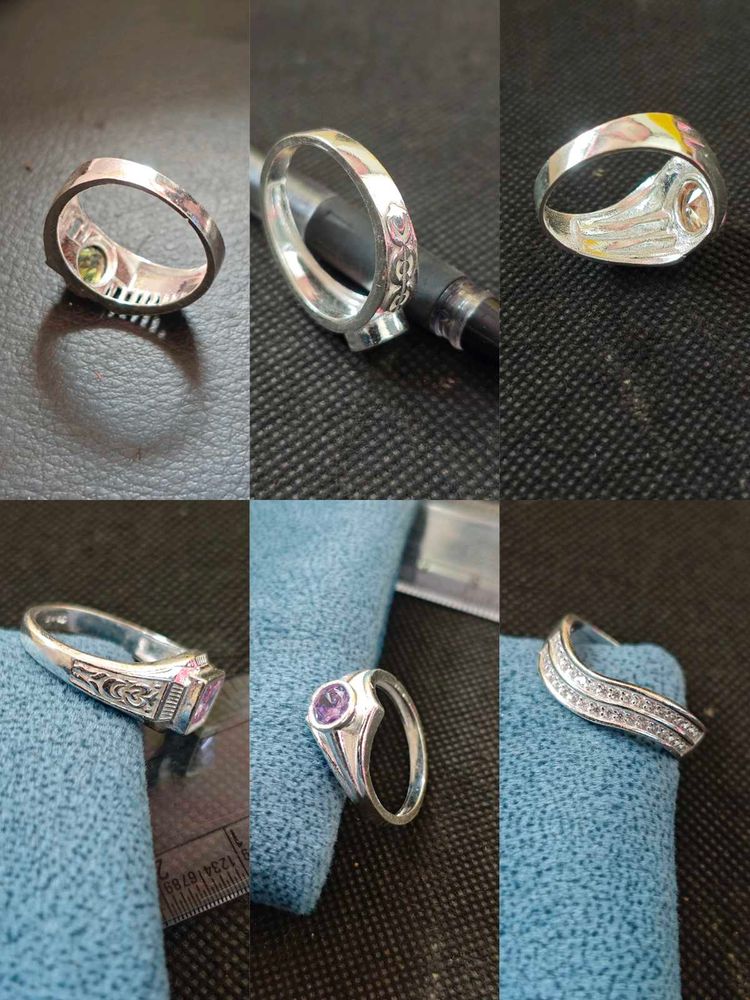 Ring studded with zircon in pure silver.