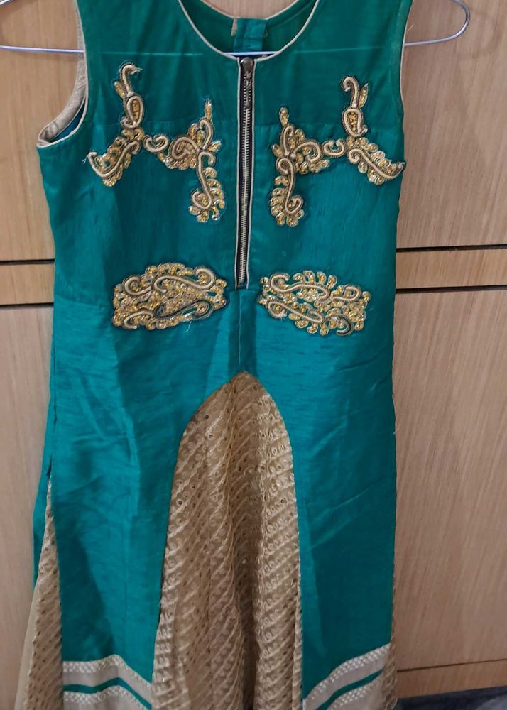 Elegant Green &amp; Gold Dress