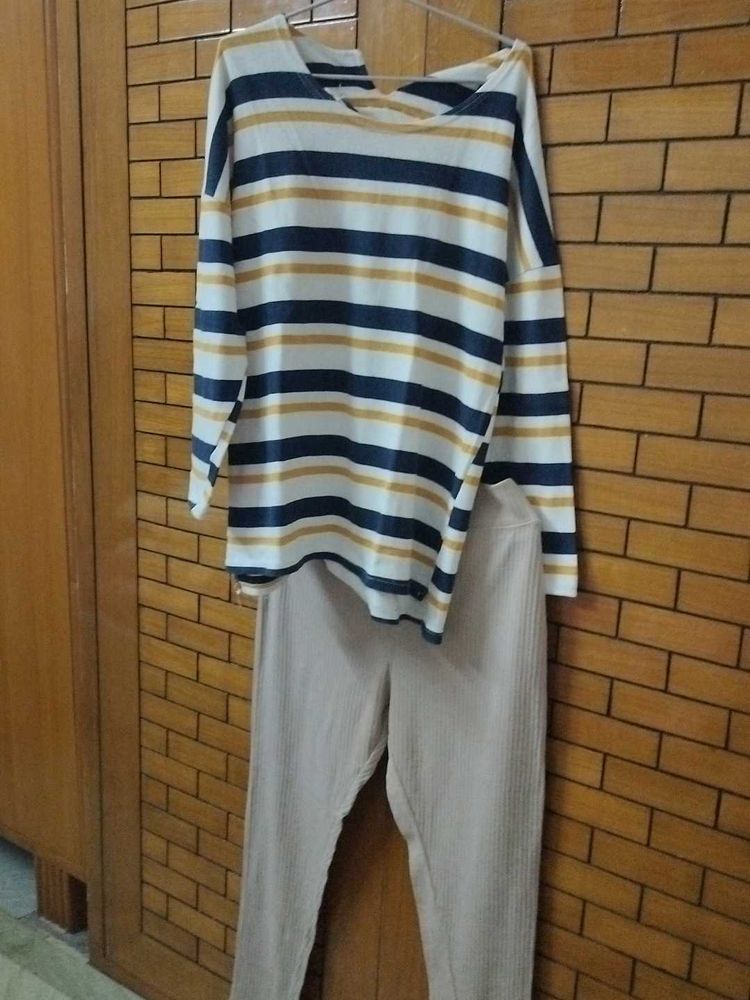 Combo Of Imported Fabric Top N Jagging