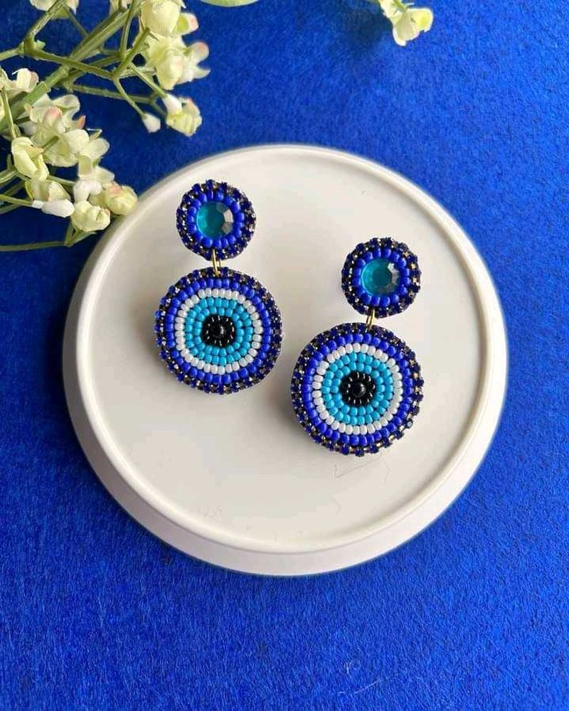 Evil Eye Beaded Dangle Earrings