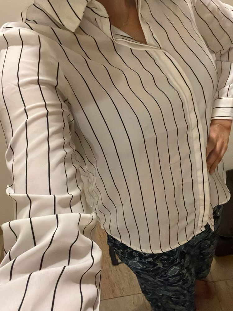 Office- College wear Striped Button-Down Top