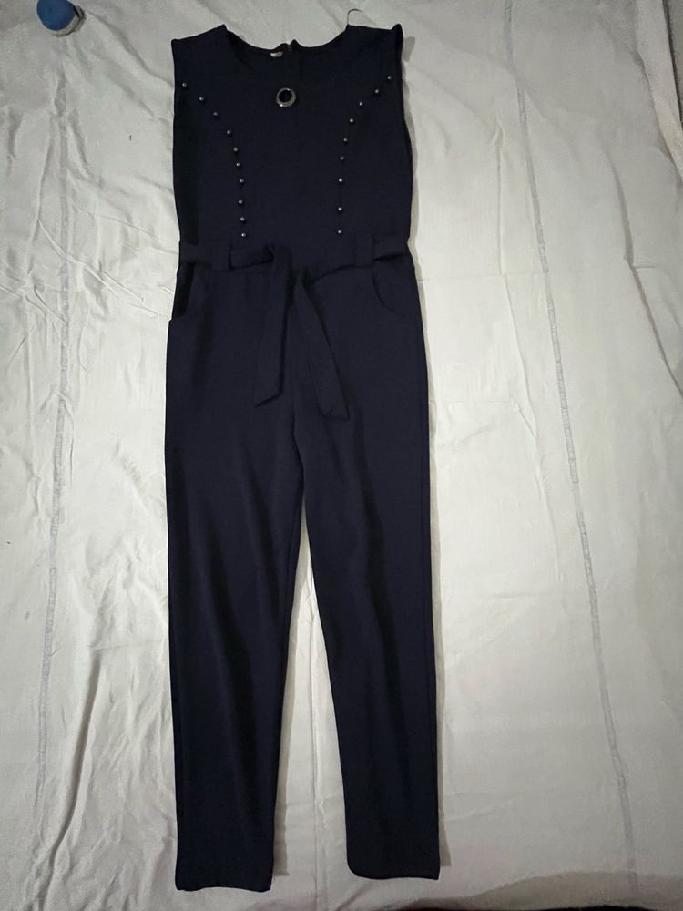 Navy Sleeveless Jumpsuit