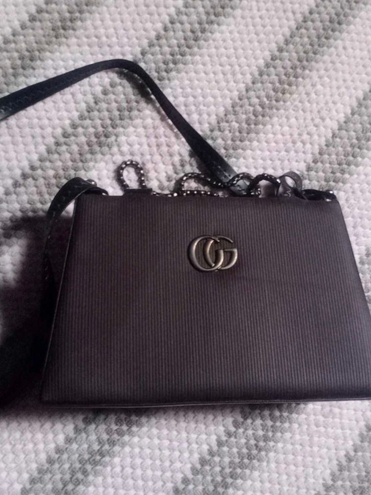 Gucci Inspired Black Shoulder Bag