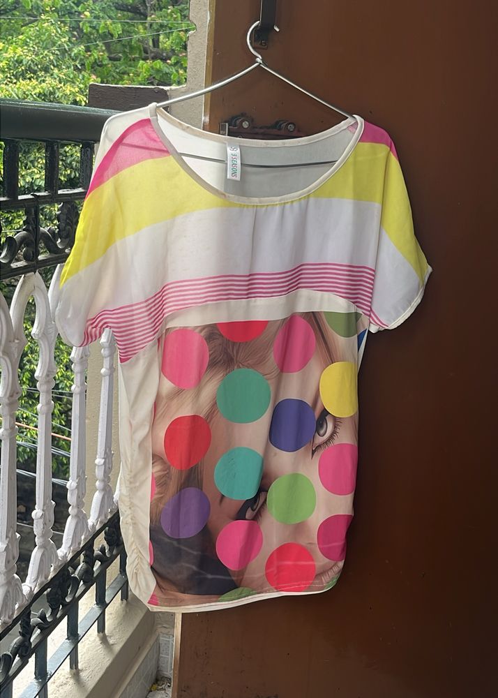 Pink And White Top
