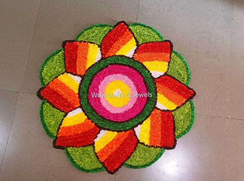 New Readymade Furr Mat Rangoli