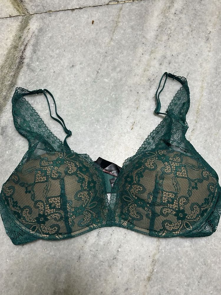 Green Lace Bra