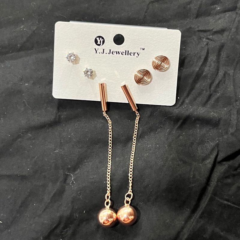 Pack Of 3 Y.J. Jewellery Earring Set