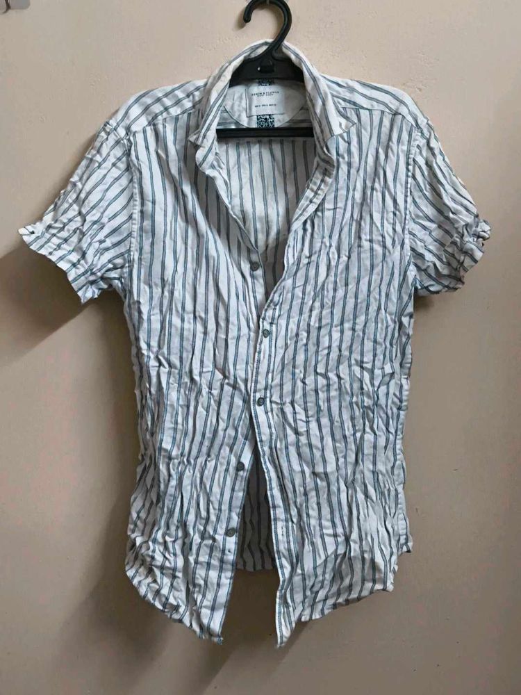 Striped Short Sleeve Button-Down