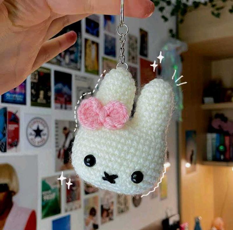 Crochet Miffy Keychain