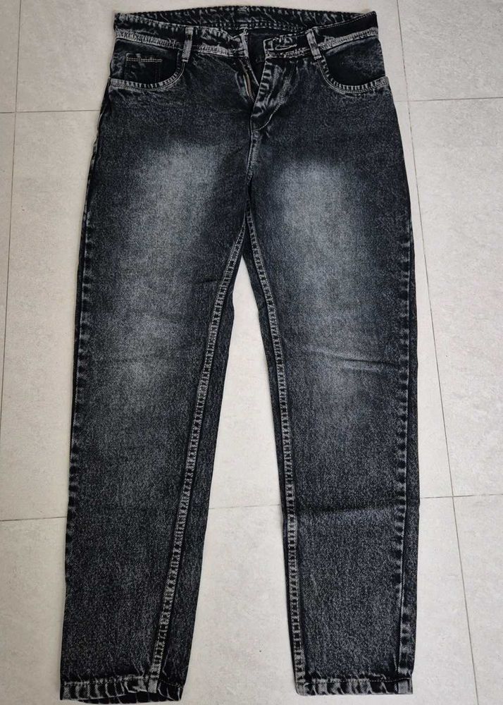 korean style black wash denim jeans