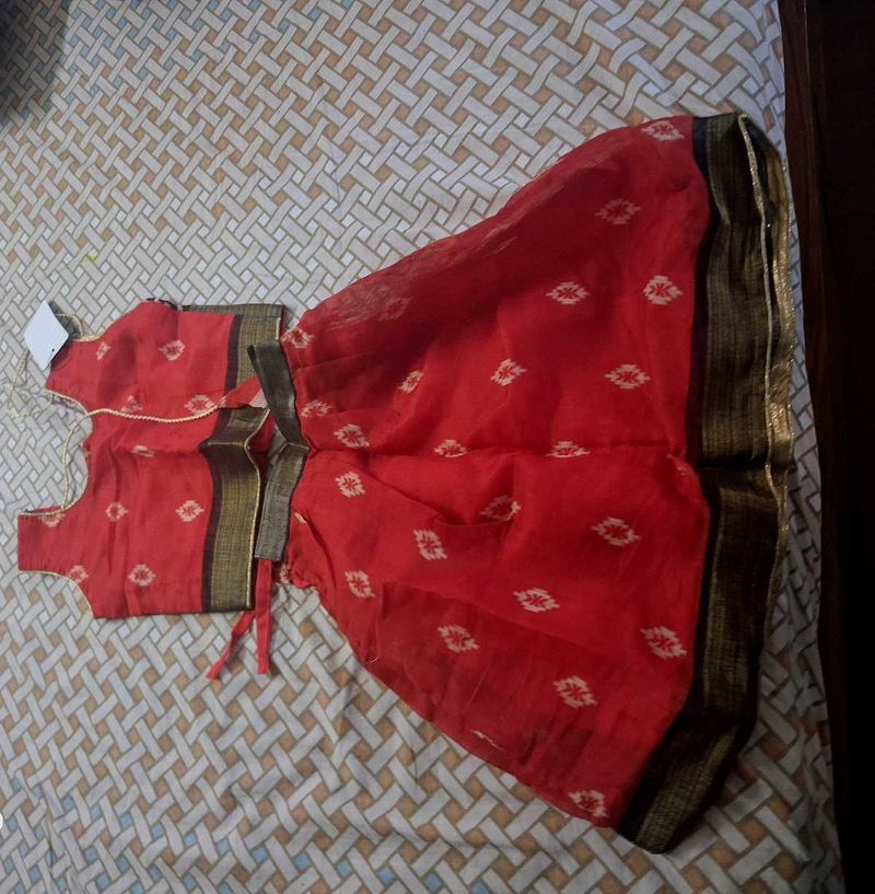 Girls Red Ethnic Set