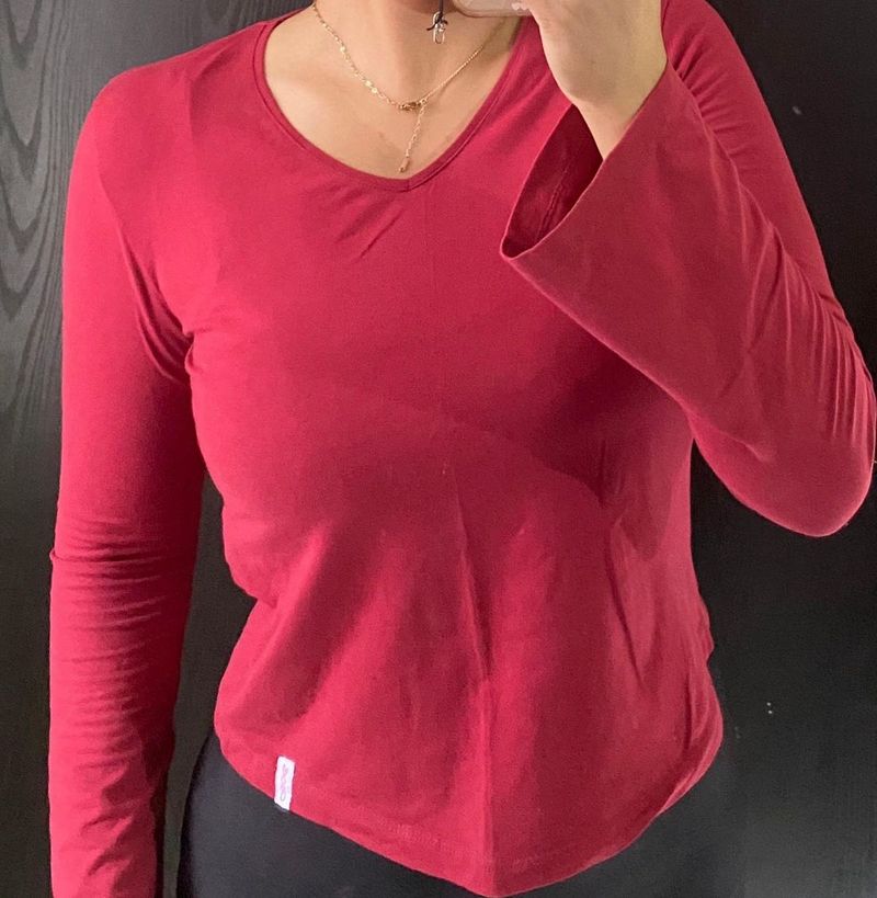 CHEROKEE Red Long Sleeve Top