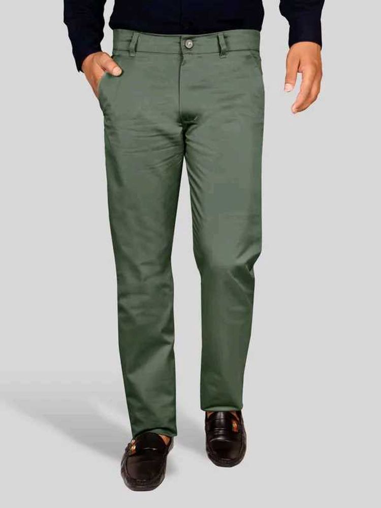 Just Black Olive Green Casual Trousers, 38 Size