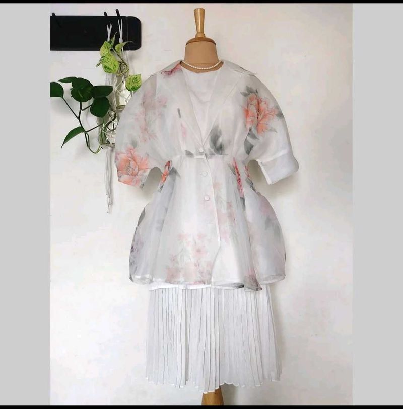 Premium Floral Organza Dresses (2-piece)