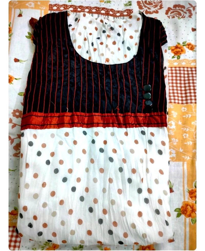 Polka Dot &amp; Floral Match Kurti