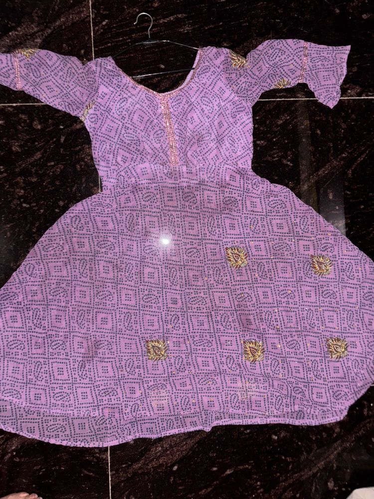 Purple Embroidered Kurta