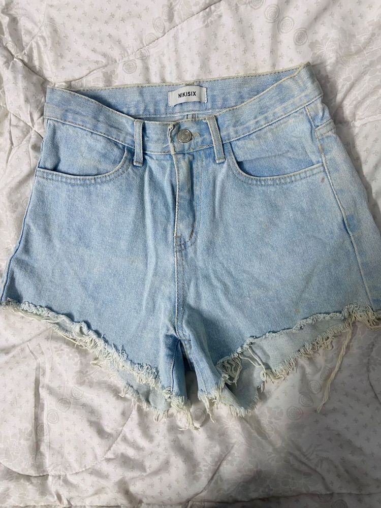 High Waist Demin Short