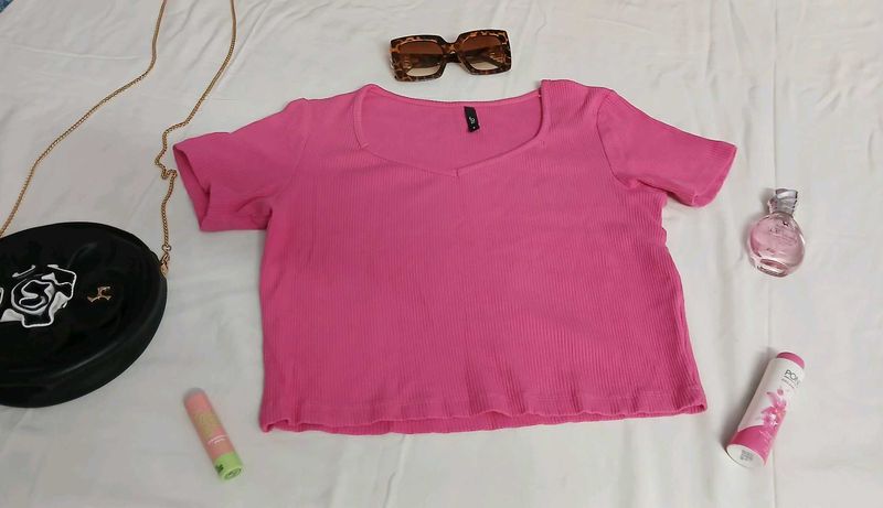 Pink V-Neck Top