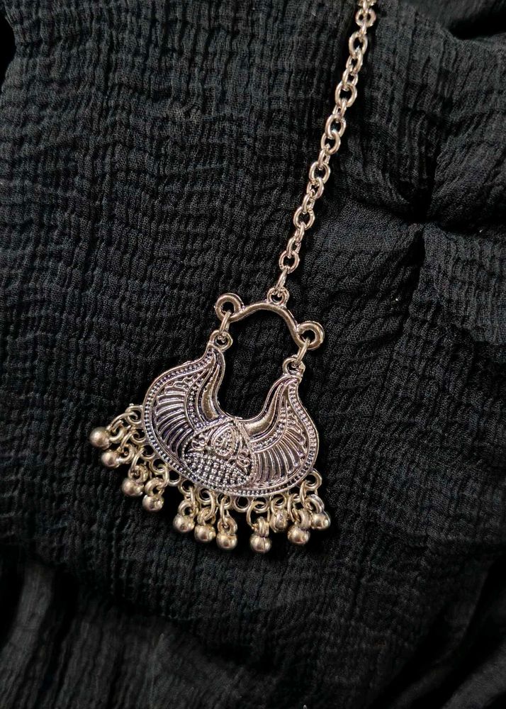 Oxidized Silver Maang Tikka