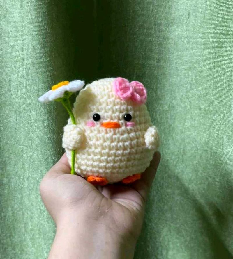 Crochet Chick with Flower
