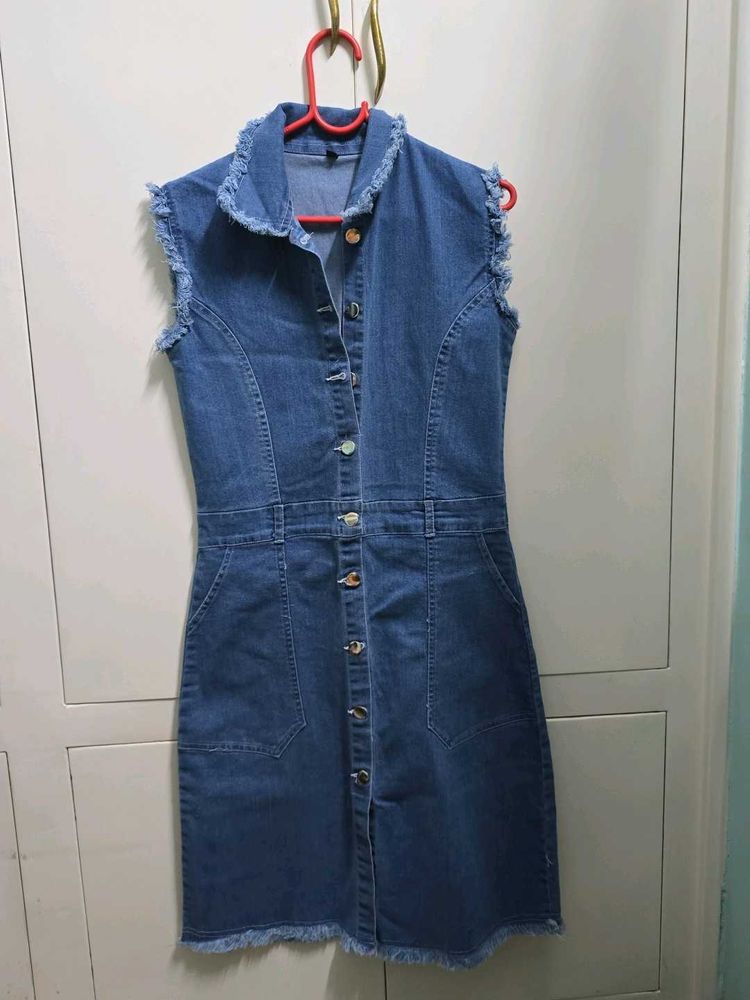 Denim One Piece - Midi Length