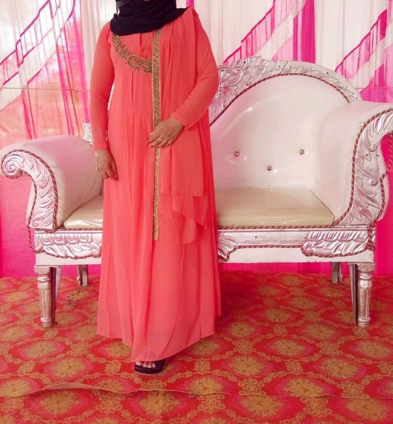 Gown With Shawl And Pant