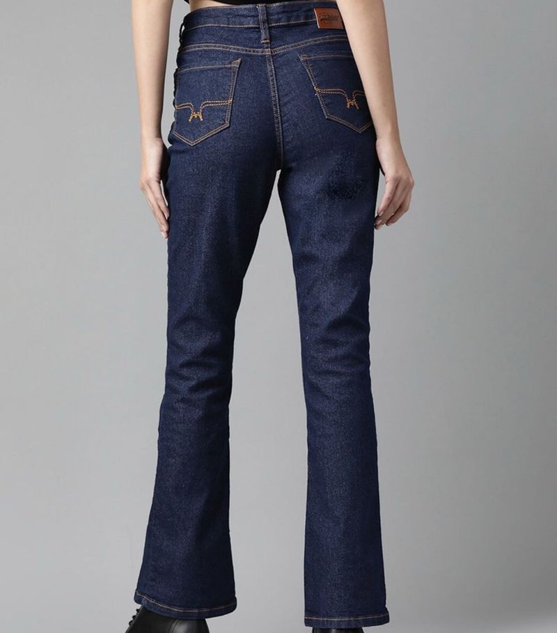 Dark Blue Flare Leg Jeans
