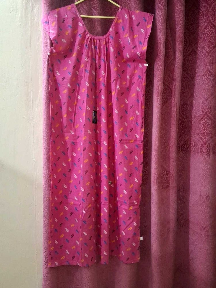 Pink Cotton Night Gown