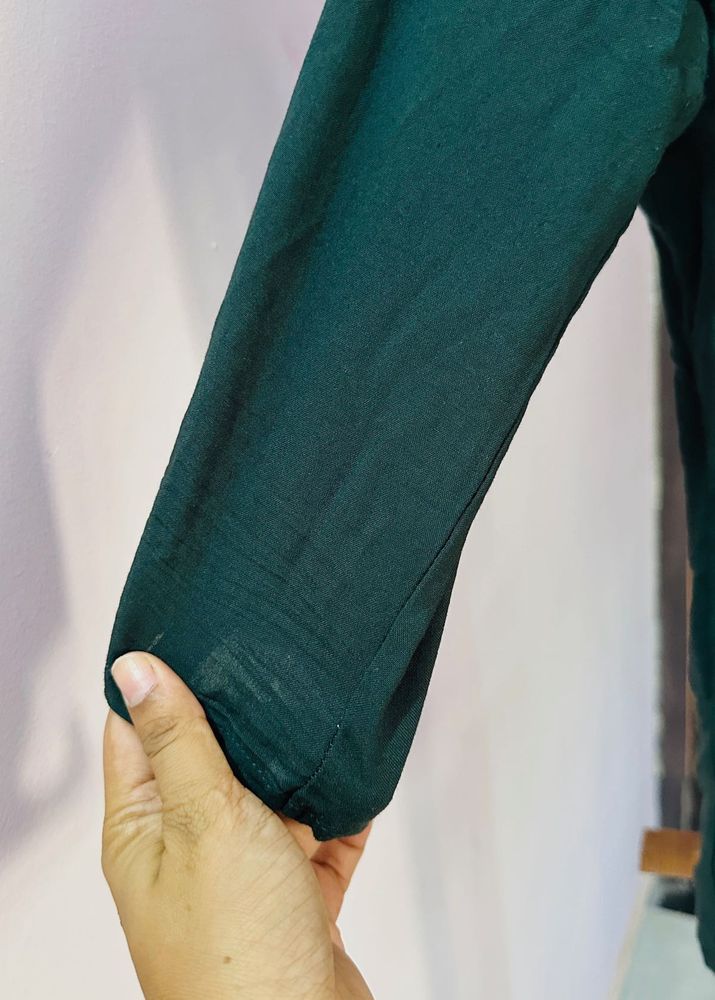 Elegant Green Long Sleeve Top