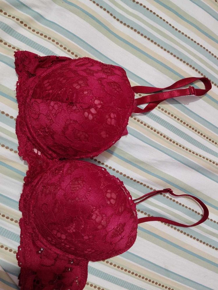 Burgundy Lace Bra