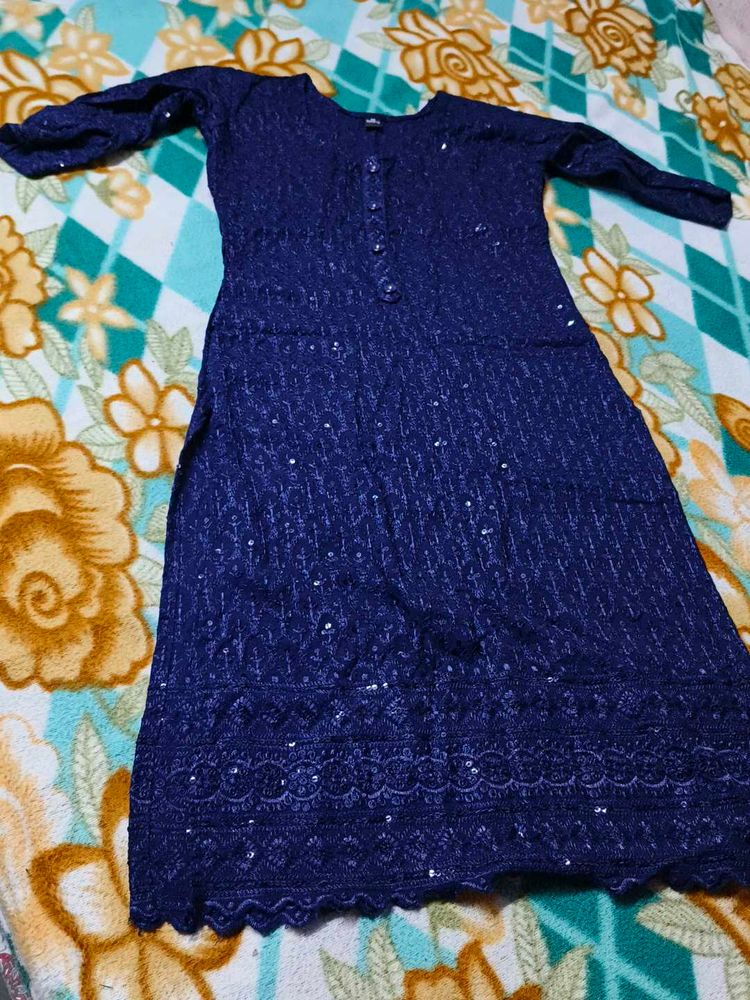 Elegant Navy Blue Kurta