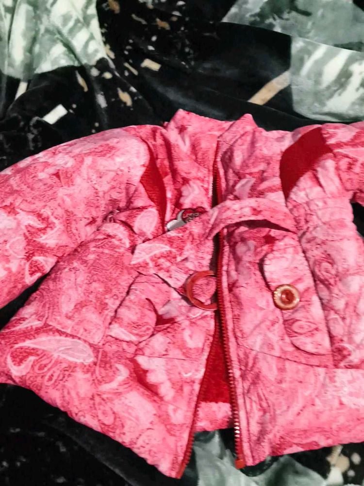 Cute Pink Floral Baby Jacket