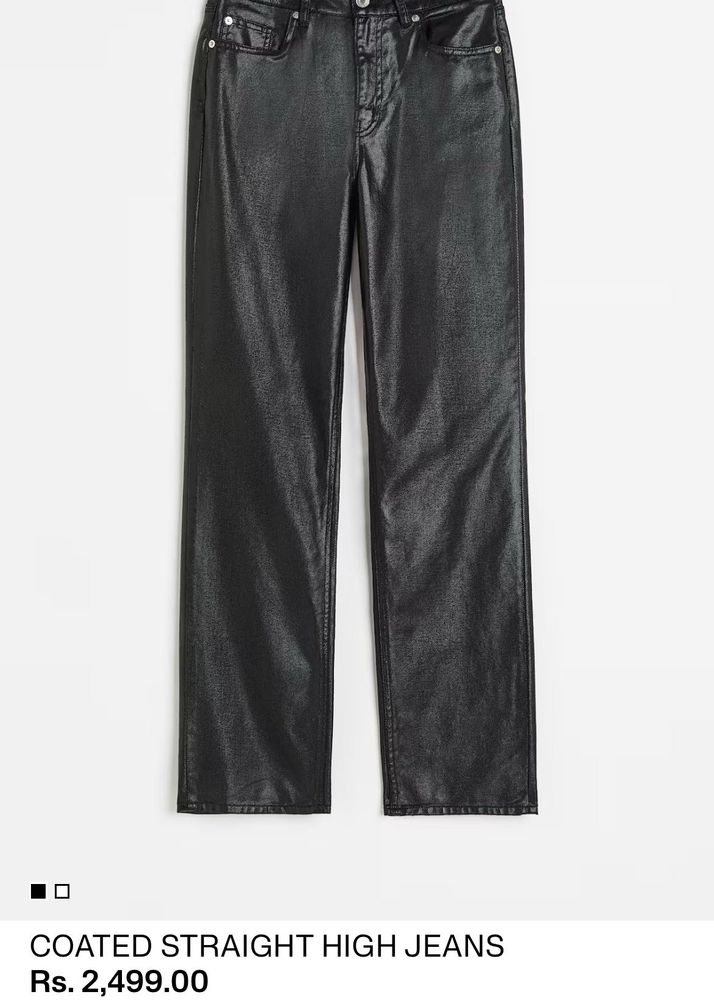 Coated Straight High Jeans