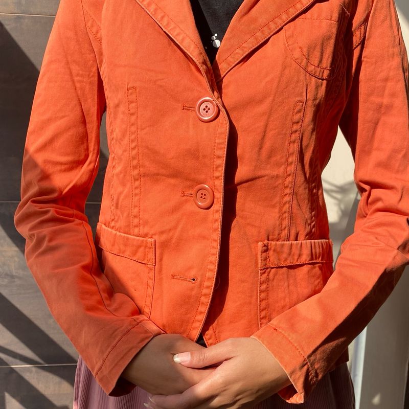 Vintage Orange Denim Jacket