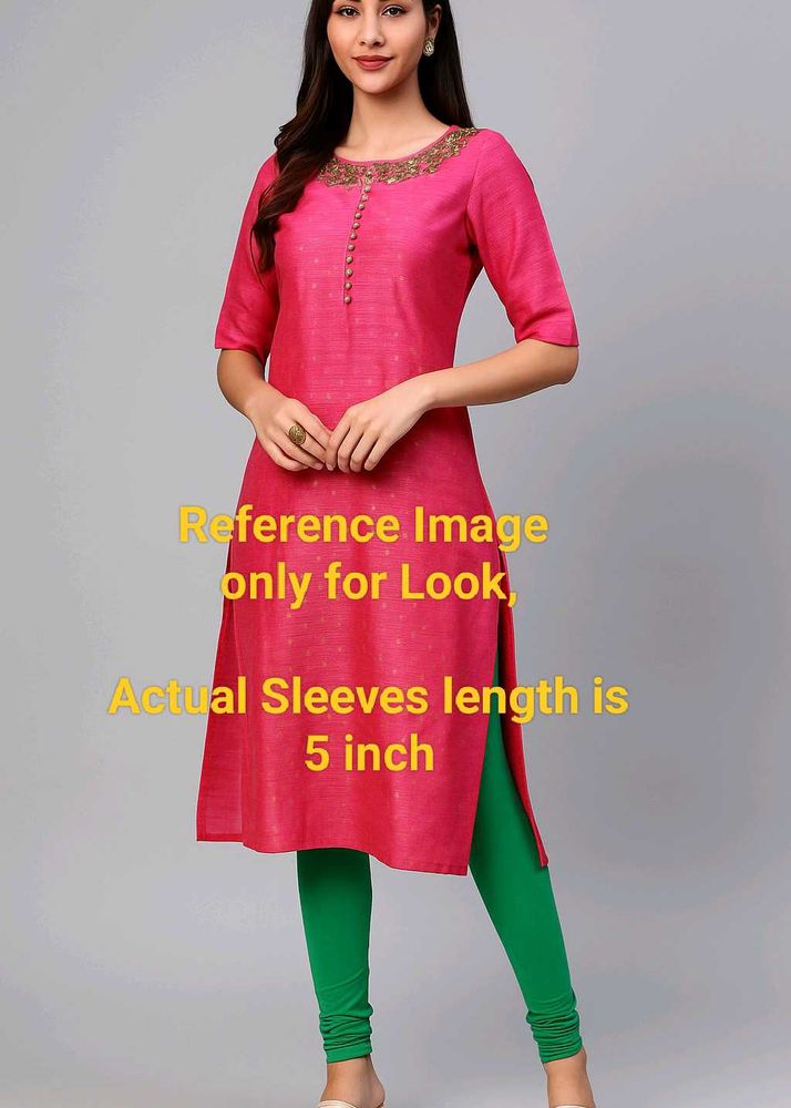 Like New Rose Pink Embroidered kurta &amp; leggings XL