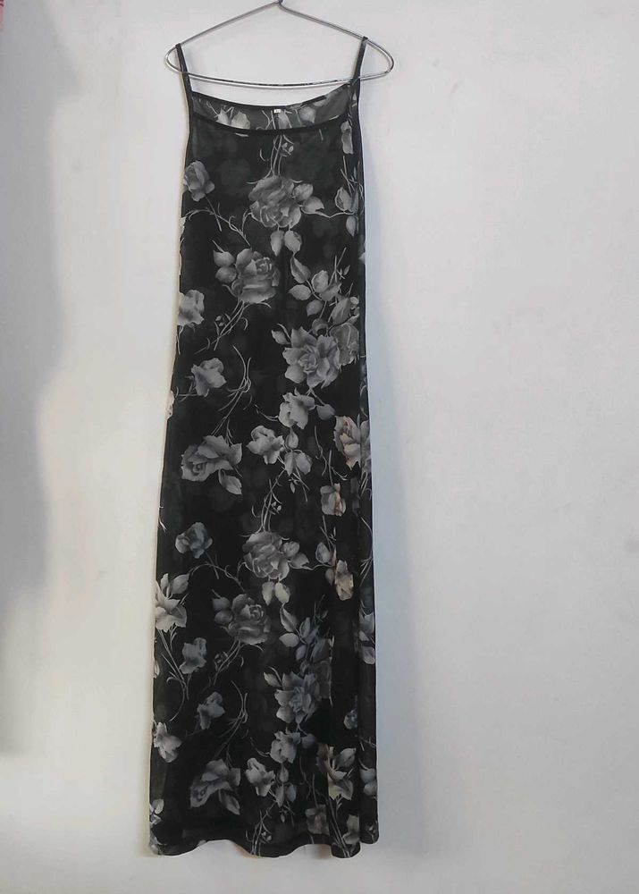 Floral Mesh Maxi Dress