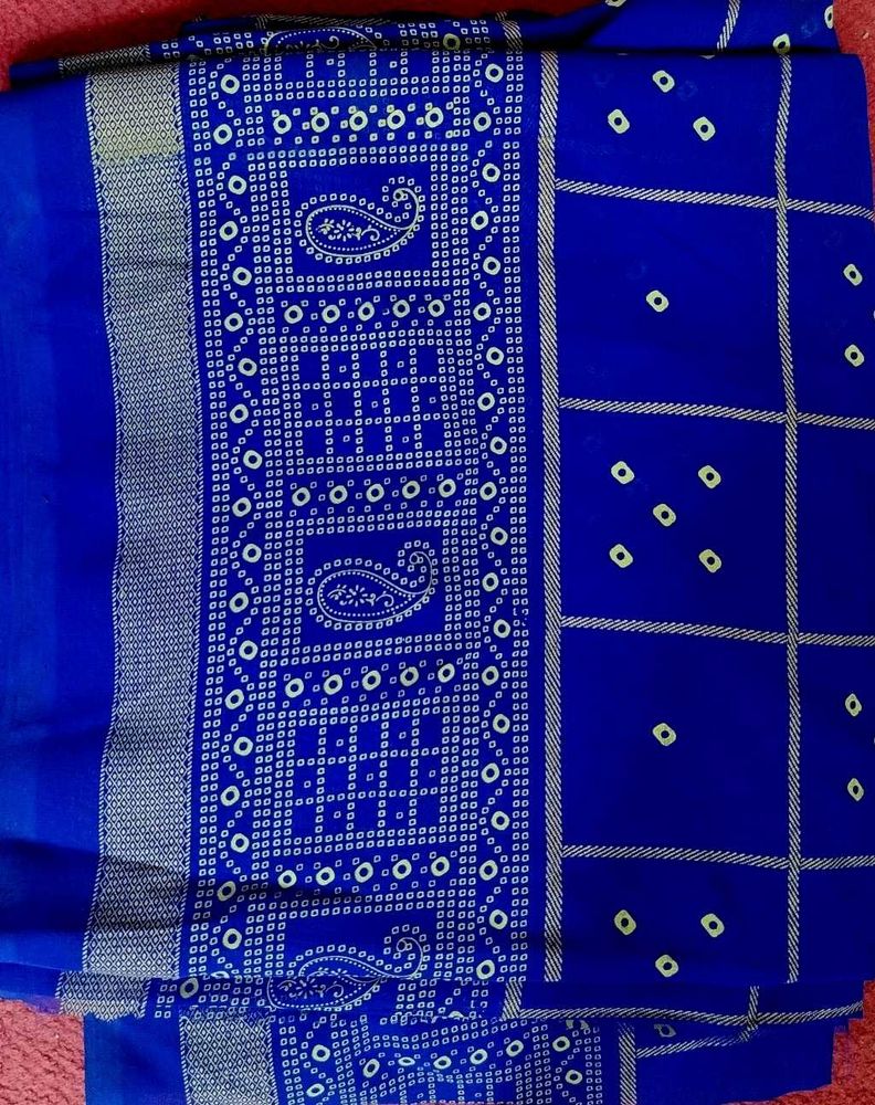 Royal Blue Bandhani Saree