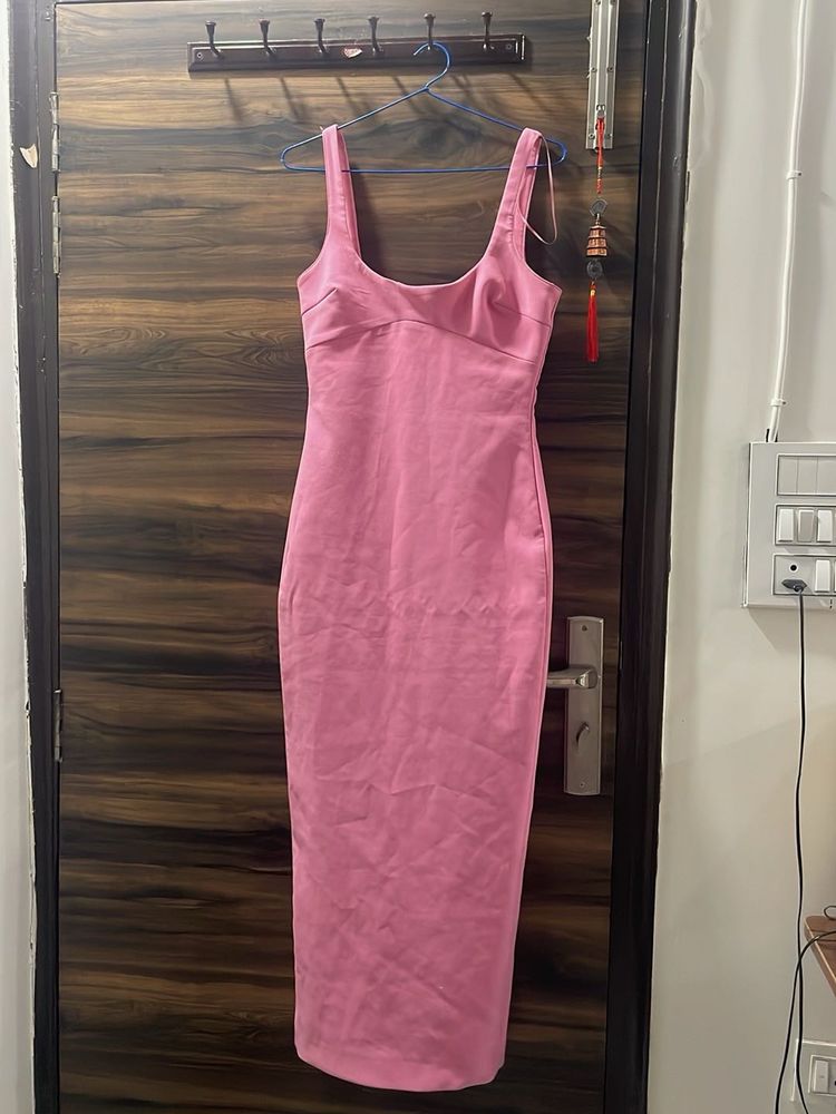 Pink Bodycon Midi Dress Zara
