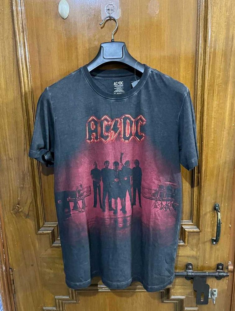 SF JEANS PANTALOONS AC DC CHARCOAL WASHED TSHIRT