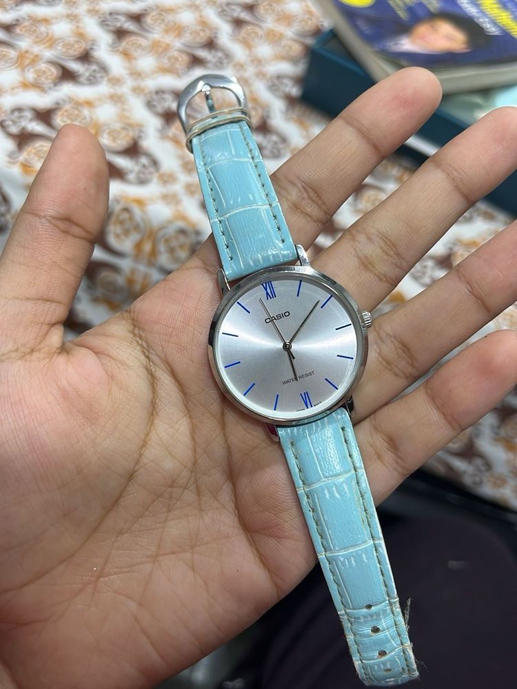 Casio Watch with Light Blue Band