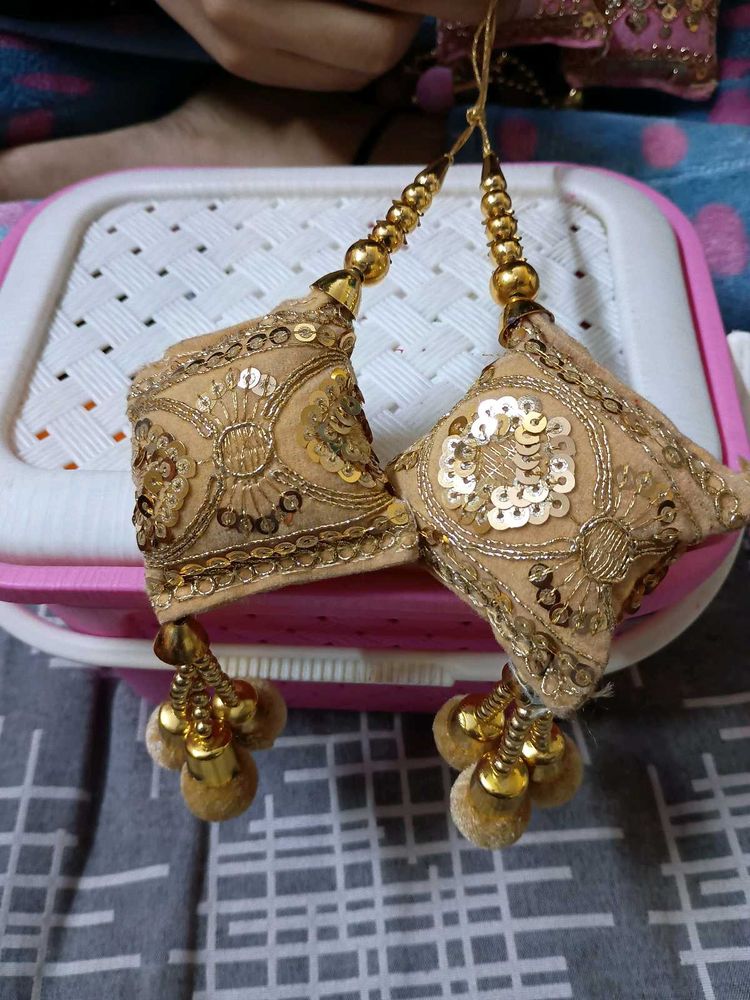 Elegant Golden and pink Tassels