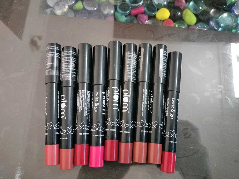 Plum Crayon Lipstick Combo (9 Pcs)