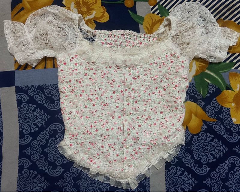 Floral LACE CORSET Top
