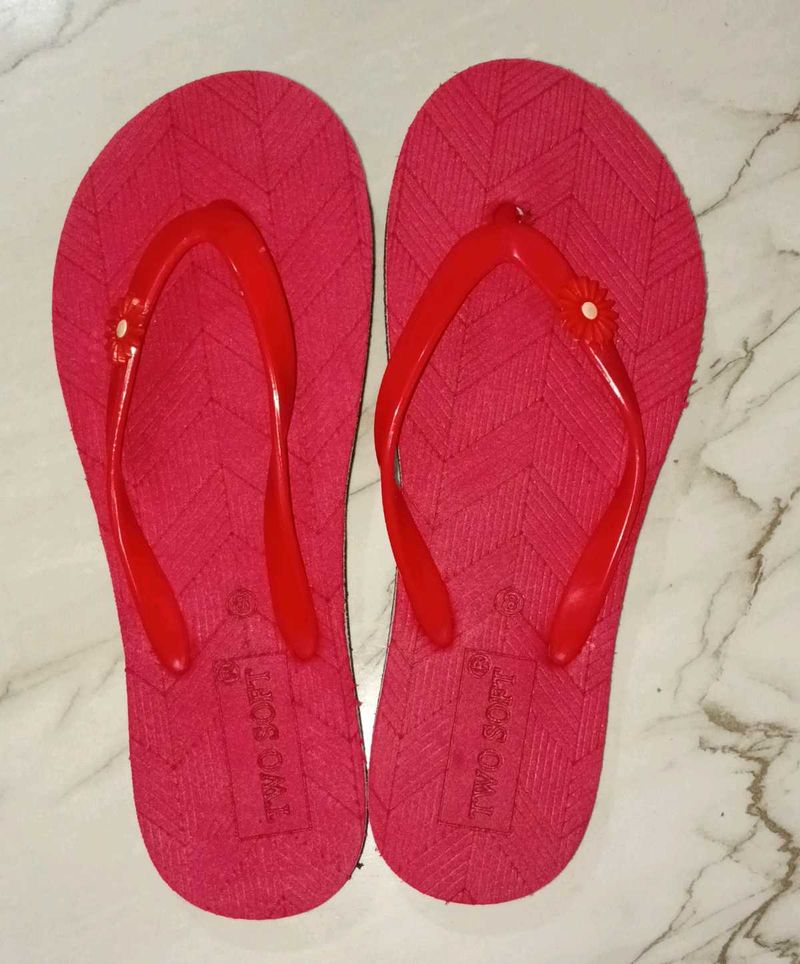 Red Two Soft Flip Flops