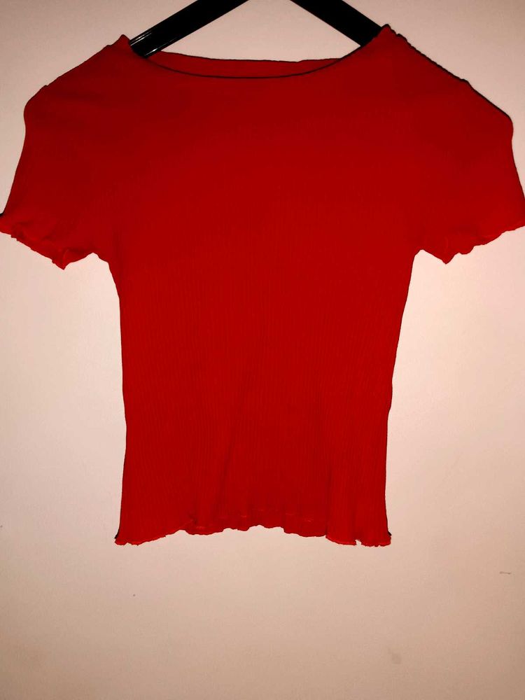 red crop top for western wear